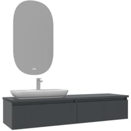 Orka Lentia 160 Cm Mat Antrasit Banyo Dolabı Takımı - 5007107 görsel 1