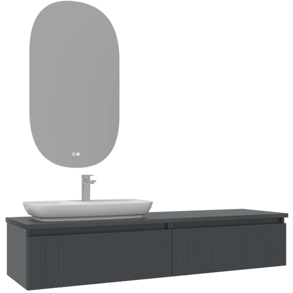 Orka Lentia 160 Cm Mat Antrasit Banyo Dolabı Takımı - 5007107