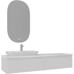 Orka Lentia 160 Cm Mat Beyaz Banyo Dolabı Takımı - 5007106 görsel 1