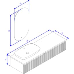 Orka Lentia 160 Cm Meşe Banyo Dolabı Takımı - 5007109 görsel 4