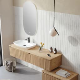 Orka Lentia 160 Cm Meşe Banyo Dolabı Takımı - 5007109 görsel 3