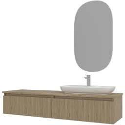 Orka Lentia 160 Cm Meşe Banyo Dolabı Takımı - 5008220 görsel 1