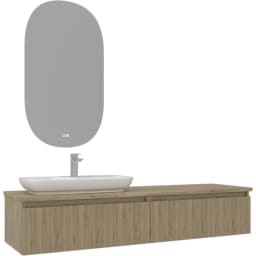 Orka Lentia 160 Cm Meşe Banyo Dolabı Takımı - 5007109 görsel 1