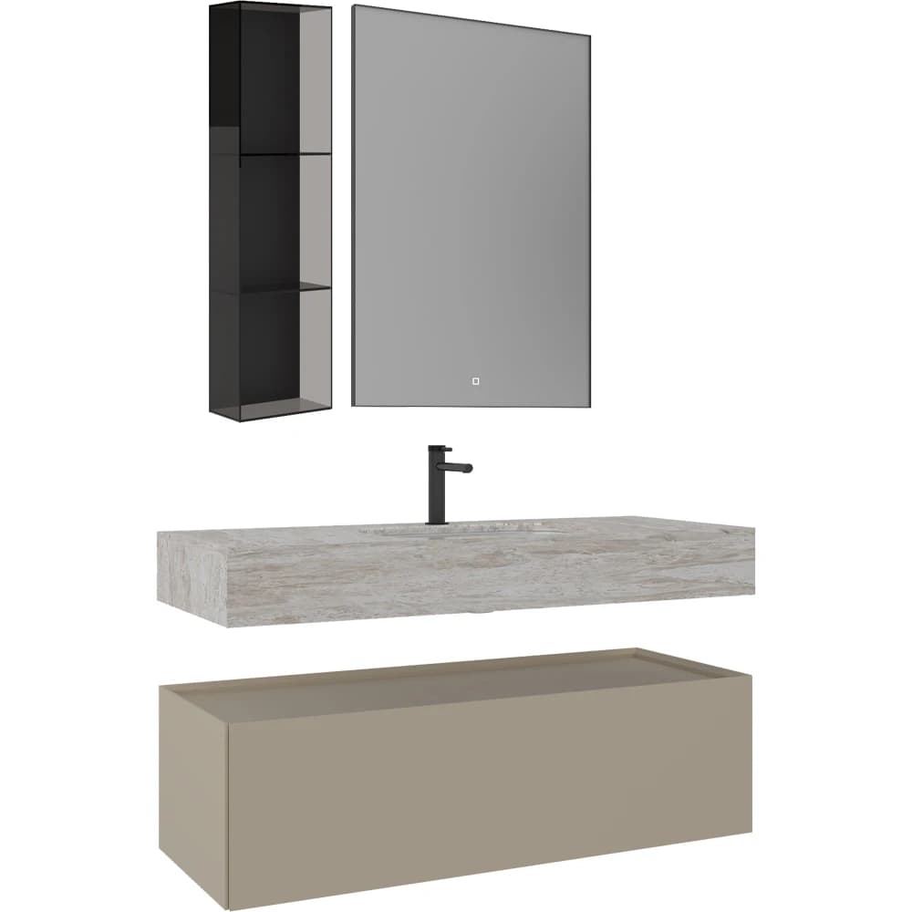 Orka Levanto 120 Cm Mat Bej Banyo Dolabı Takımı
