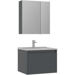 Orka Likya 65 Cm Mat Antrasit Banyo Dolabı Takımı görsel 1