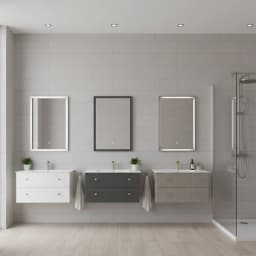 Orka Lipari 100 Cm Mat Beyaz Banyo Dolabı Takımı (Altın Kulp) - 5007304 görsel 2