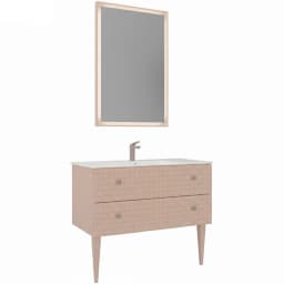 Orka Lipari 100 Cm Mat Pudra Banyo Dolabı Takımı (Krom Kulp) - 5008584 görsel 1