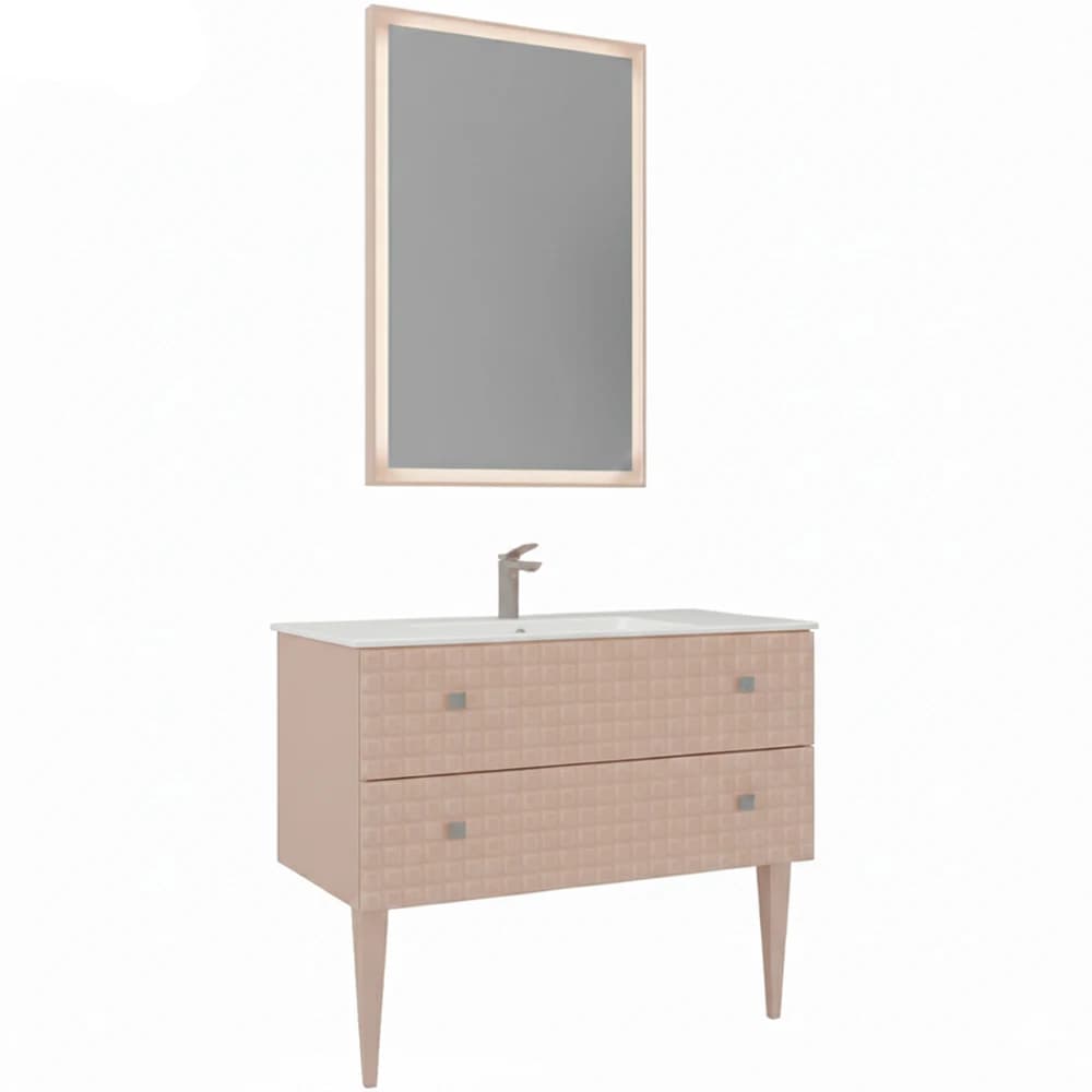 Orka Lipari 100 Cm Mat Pudra Banyo Dolabı Takımı (Krom Kulp) - 5008584