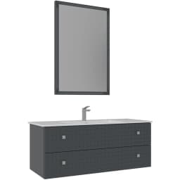 Orka Lipari 120 Cm Mat Antrasit Banyo Dolabı Takımı (Krom Kulp) - 5007328 görsel 1