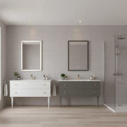 Orka Lipari 120 Cm Mat Beyaz Banyo Dolabı Takımı (Altın Kulp) - 5007348 görsel 2
