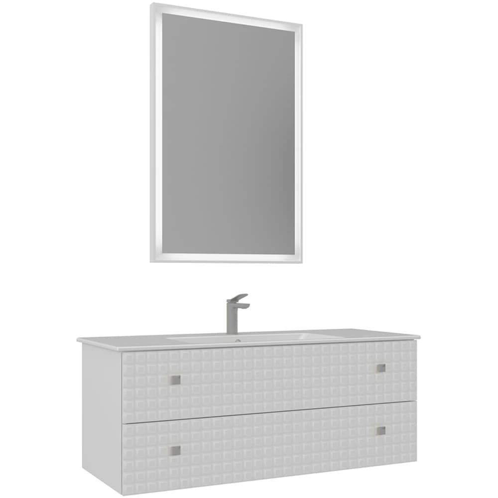Orka Lipari 120 Cm Mat Beyaz Banyo Dolabı Takımı (Krom Kulp) - 5007326