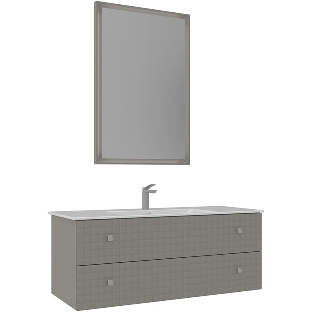 Orka Lipari 120 Cm Mat Vizon Banyo Dolabı Takımı (Krom Kulp) - 5007327