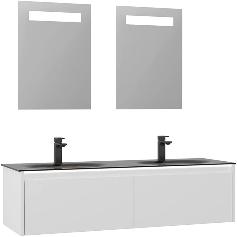 Orka Lisbon 130 Cm Mat Beyaz Banyo Dolabı Takımı