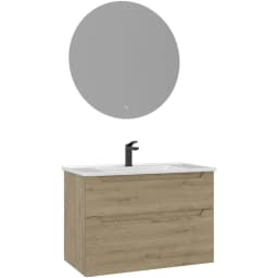 Orka Messina 85 Cm Meşe Banyo Dolabı Takımı - 5006659 görsel 1