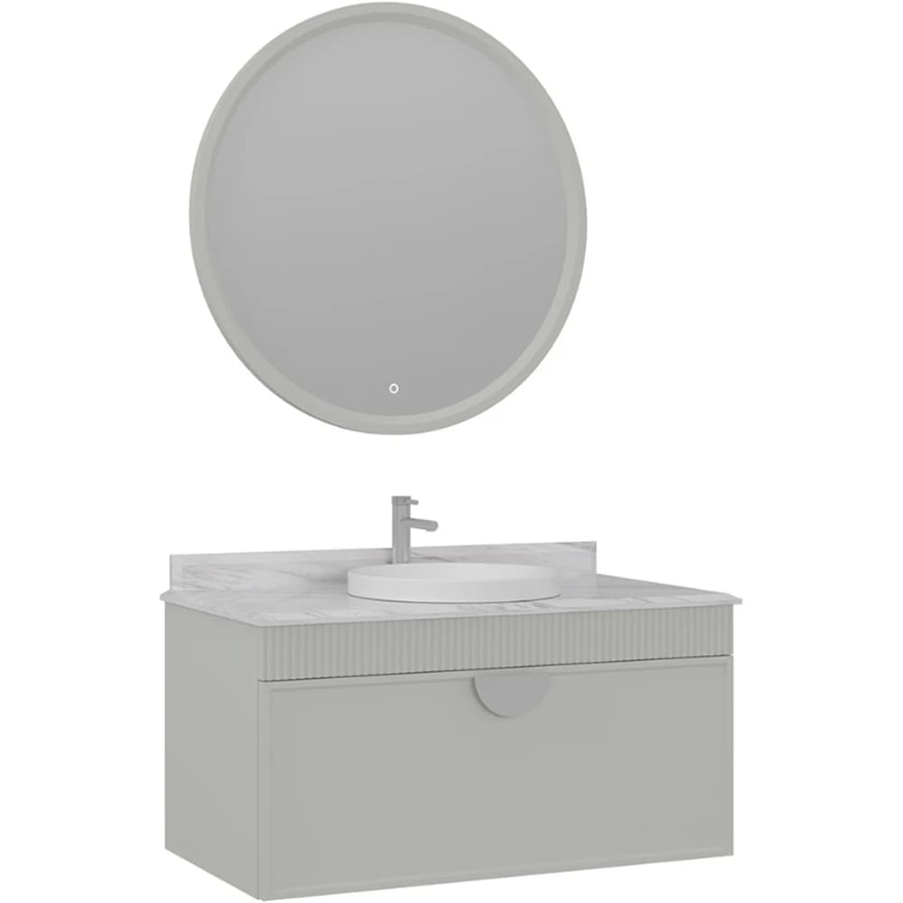 Orka Molino 100 Cm Kaşmir Banyo Dolabı Takımı (Krom Kulp)