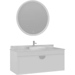 Orka Molino 120 Cm Beyaz Banyo Dolabı Takımı (Krom Kulp) görsel 1