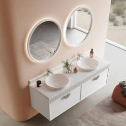 Orka Molino 160 Cm Beyaz Banyo Dolabı Takımı (Krom Kulp) görsel 3