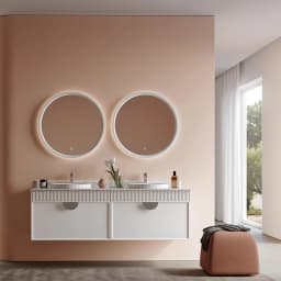 Orka Molino 160 Cm Beyaz Banyo Dolabı Takımı (Krom Kulp) görsel 2