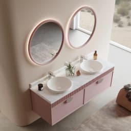 Orka Molino 160 Cm Pudra Banyo Dolabı Takımı (Krom Kulp) görsel 2