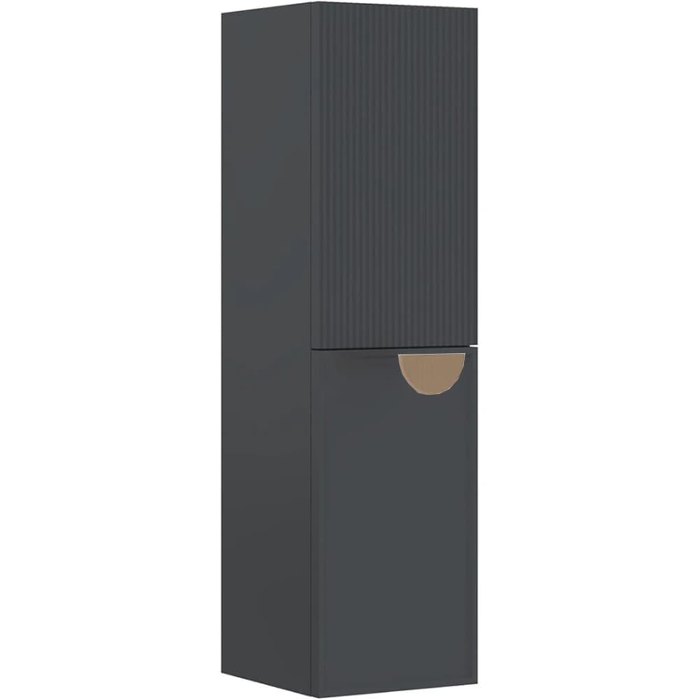 Orka Molino 40 Cm Sol Mat Antrasit Boy Dolabı (Altın Kulp)