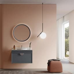Orka Molino 80 Cm Antrasit Banyo Dolabı Takımı (Krom Kulp) görsel 2