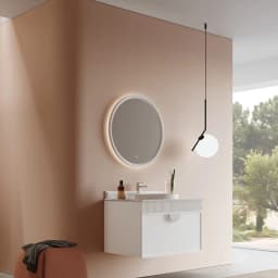 Orka Molino 80 Cm Beyaz Banyo Dolabı Takımı (Krom Kulp) görsel 3
