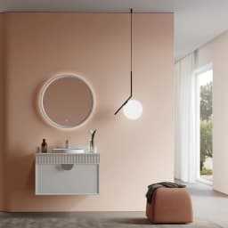 Orka Molino 80 Cm Beyaz Banyo Dolabı Takımı (Krom Kulp) görsel 2