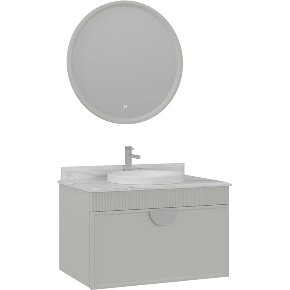 Orka Molino 80 Cm Kaşmir Banyo Dolabı Takımı (Krom Kulp)