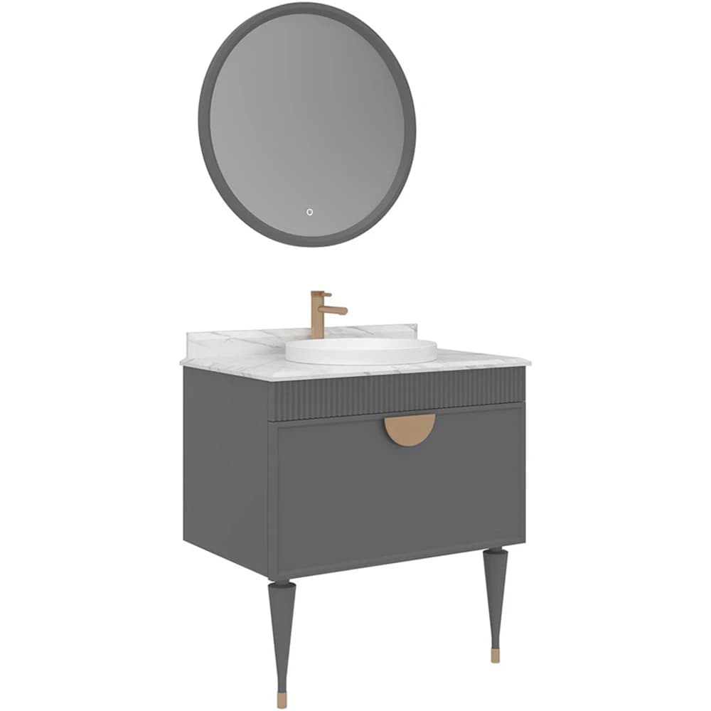 Orka Molino 80 Cm Mat Gri Banyo Dolabı Takımı - 5007755