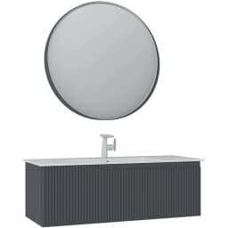 Orka Moonlight 120 Cm Mat Antrasit Banyo Dolabı Takımı - 5007398 görsel 1