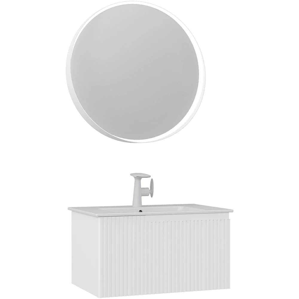Orka Moonlight 70 Cm Mat Beyaz Banyo Dolabı Takımı - 5006124