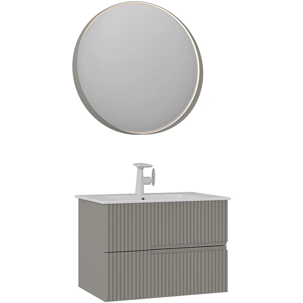 Orka Moonlight 70 Cm Mat Vizon Banyo Dolabı Takımı - 5003387