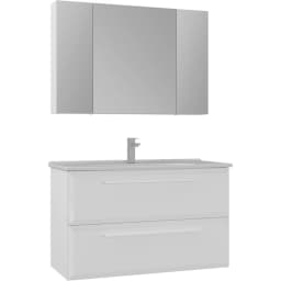 Orka Nuvola 100 Cm Parlak Beyaz Banyo Dolabı Takımı görsel 1