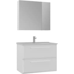 Orka Nuvola 80 Cm Parlak Beyaz Banyo Dolabı Takımı görsel 1
