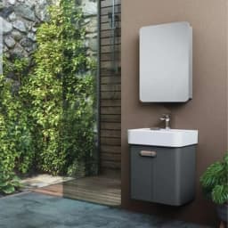 Orka Orbit 55 Cm Parlak Antrasit Banyo Dolabı Takımı görsel 2