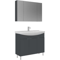 Orka Purus 100 Cm Mat Antrasit Banyo Dolabı Takımı - 5008487 görsel 1