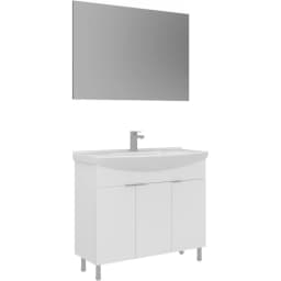 Orka Purus 100 Cm Parlak Beyaz Banyo Dolabı Takımı - 5008476 görsel 1