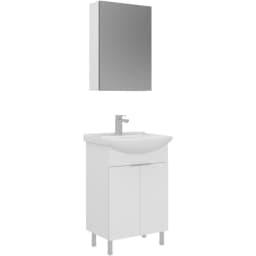 Orka Purus 55 Cm Parlak Beyaz Banyo Dolabı Takımı - 5008479 görsel 1