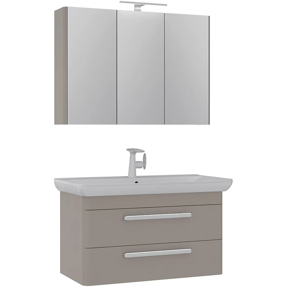Orka Rose 100 Cm Parlak Vizon Banyo Dolabı Takımı