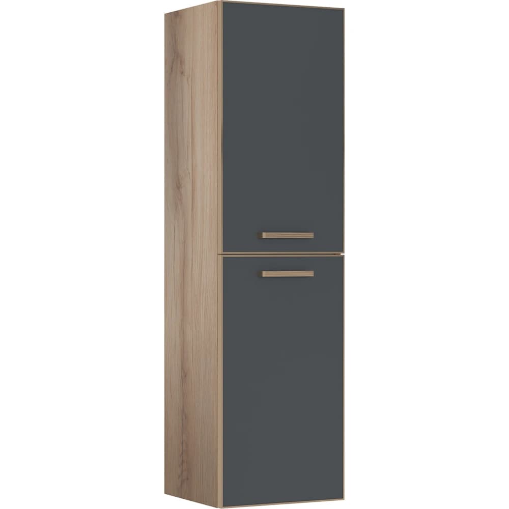 Orka Salerno 40 Cm Mat Antrasit-Legnano Boy Dolabı (Altın Kulp)