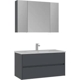 Orka Side 100 Cm Çekmeceli Antrasit Banyo Dolabı Takımı görsel 1
