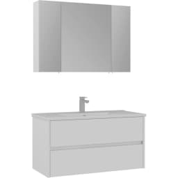 Orka Side 100 Cm Çekmeceli Beyaz Banyo Dolabı Takımı görsel 1