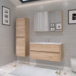 Orka Side 100 Cm Çekmeceli Legnano Banyo Dolabı Takımı görsel 2