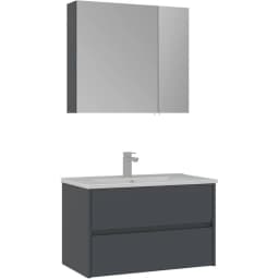 Orka Side 85 Cm Çekmeceli Antrasit Banyo Dolabı Takımı görsel 1