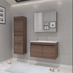 Orka Side 85 Cm Kapaklı Navaro Banyo Dolabı Takımı görsel 2