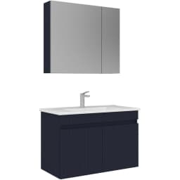 Orka Tivoli 85 Cm Mat Lacivert Banyo Dolabı Takımı görsel 1