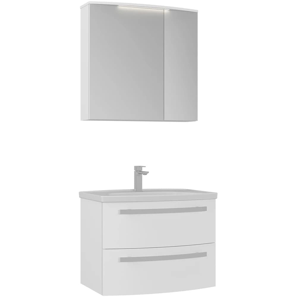 Orka Urla 70 Cm Parlak Beyaz Banyo Dolabı Takımı