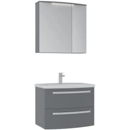Orka Urla 70 Cm Parlak Gri Banyo Dolabı Takımı görsel 1