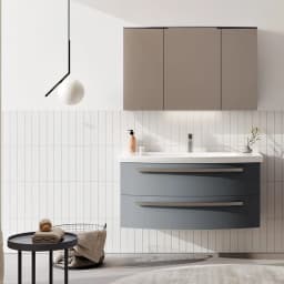 Orka Urla 90 Cm Parlak Antrasit Banyo Dolabı Takımı görsel 2