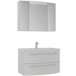 Orka Urla 90 Cm Parlak Kaşmir Banyo Dolabı Takımı görsel 1